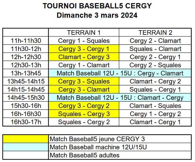 Tournoi Baseball5 Cergy